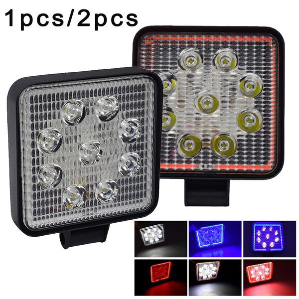 

dc 9v-36v 27w halo led work light bulbs roof engineering lamp for atv uaz suv 4wd 4x4 truck tractor off-road spot light