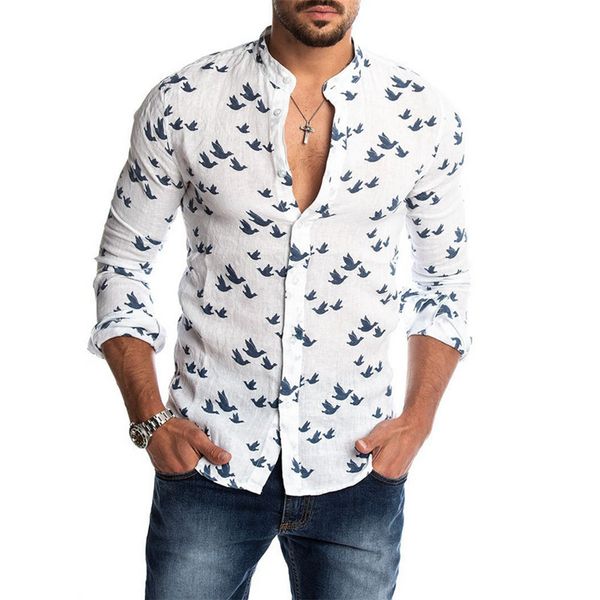 

new fashion men's luxury stylish casual shirts fashion men's casual printed floral long sleeve button shirt blouse -xxl, White;black