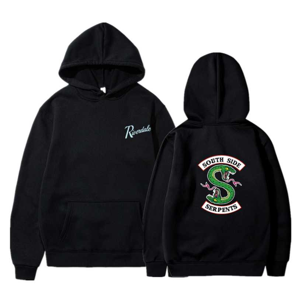

serpents hoodie men women south side southside boys girls oversize sweatshirts pullover hoodies streetwear, Black