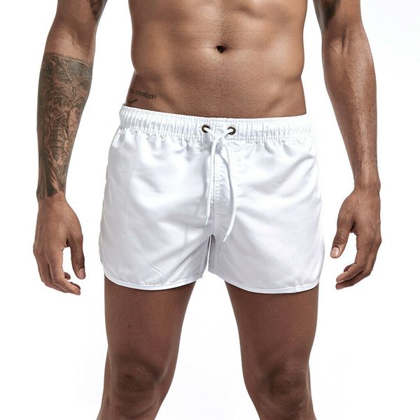 

men's casual beach shorts athletic gym sport training jogging swimming polyester casual loose beach shorts, White;black
