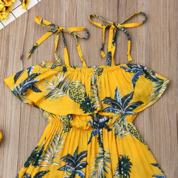 

pudcoco 2019 summer toddler kid baby girl flower tutu dresses yellow party pageant beach sundress, Red;yellow