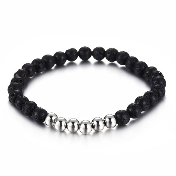 

fashion beaded bracelets black stainless steel balls bracelets jewelry for men