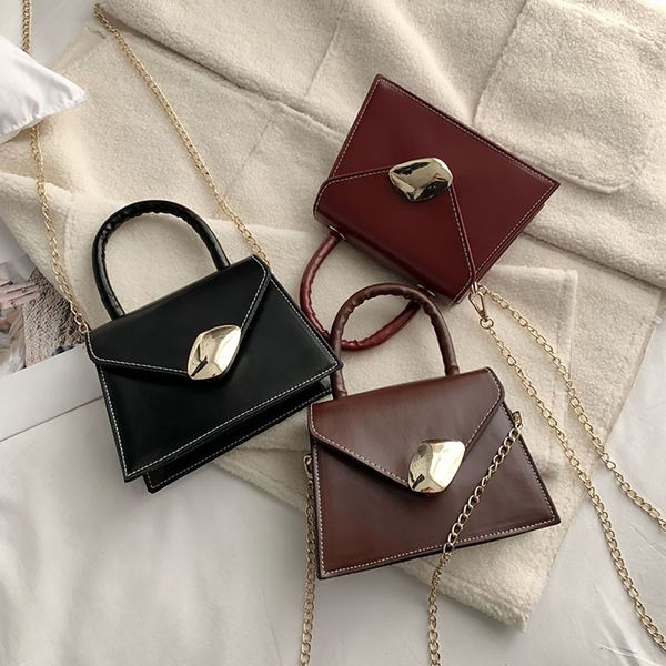 

women simple retro handbag versatile shoulder bag solid color wild korean version messenger bag borse da donna#30