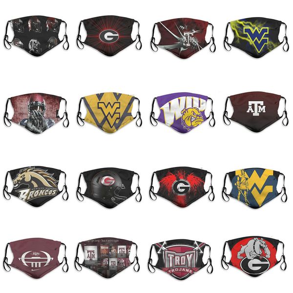 

DHL Free Shipping 2020 New Designer 5-layer Dust Masks Mens Rugby Team Packers Broncos Fashion Reusable Breathable Face Masks PM2.5