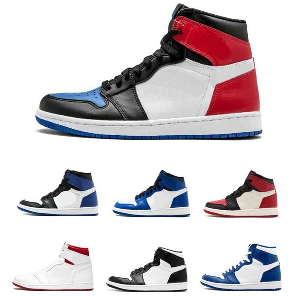 

2019 1 3 banned bred toe chicago og 1s game royal blue mens basketball shoes sneakers shattered backboard men sports designer trainers, White;red