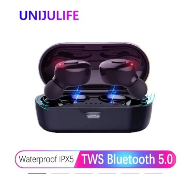 

new bluetooth earphones true wireless headphones 5.0 tws in-ear earbuds ipx5 waterproof mini headset 3d stereo sound sport earpiece