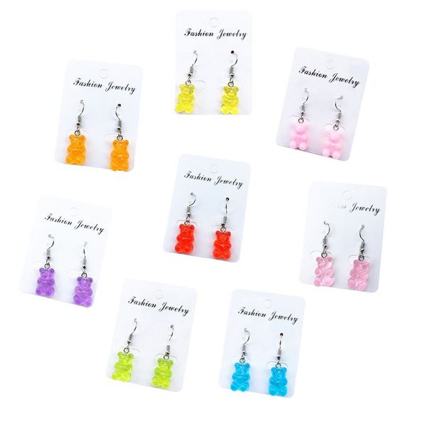 

1 pair creative cute mini gummy minimalism cartoon design female ear hooks danglers jewelry gift, Silver