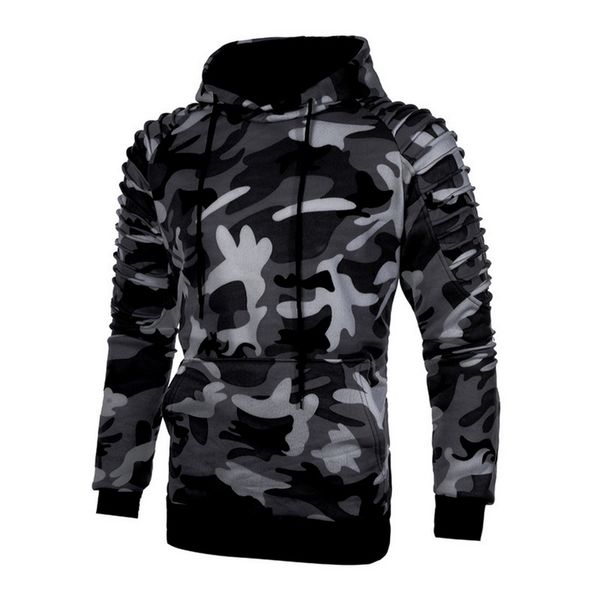 

jodimitty 2020 new spring men hoodies sweatshirt male camouflage camo hooded hip hop streetwear hoodie plus size top, Black