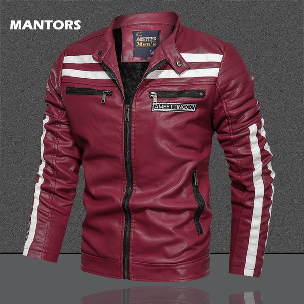 

pu jacket men 2019 autumn leather jacket coats street slim fit bomber jackets casual men's zipper coat winter fleece clothes, Black;brown