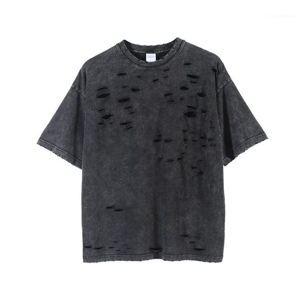 

solid color tshirts designer hole stree style tees casual short sleeved tees fashion men men, White;black