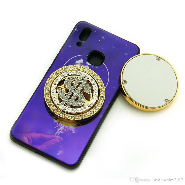 

mobile phone shell fashion accessories dollar sign pendant diy techniques round gold plated silver plated with diamond new tide style