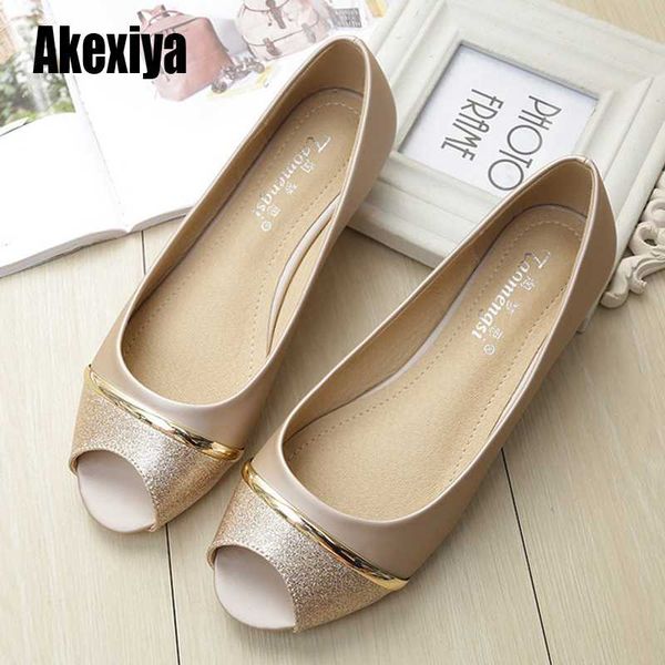 

fish mouth sequin flat shoes non-slip beef tendon bottom pregnant women single shoes shallow mouth pu women's summer s135, Black