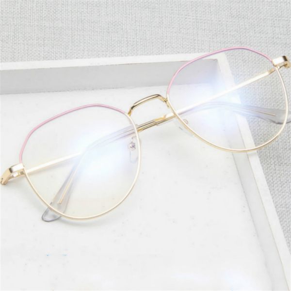 

2020 new designer blur ray woman glasses men optical frames metal round glasses frame clear lens retro eyewear computer, Black