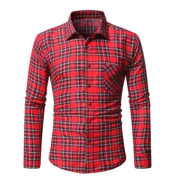 

klv shirts men's plaid casual button down long sleeve shirt blouse spring autumn shirt slim fit styles man plus size, White;black