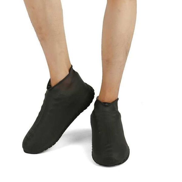 

men women kids rain shoe covers reusable silicone waterproof foldable non-slip cycling outdoor convenient thicken rain boots, White;pink