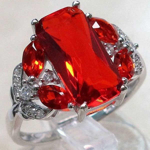 

natural red engagement ring horse eye shape ring silver accessories