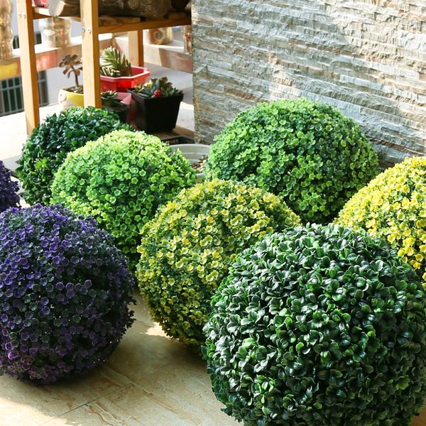 

green grass ball plastic plant ornament party decoration garden decor wedding decoration artificial flowers diy ball