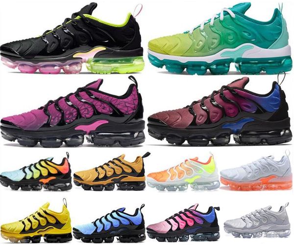 

tn plus running shoes for men women pure platinum triple black white og tn air cushion wolf grey sports designer trainer sneakers