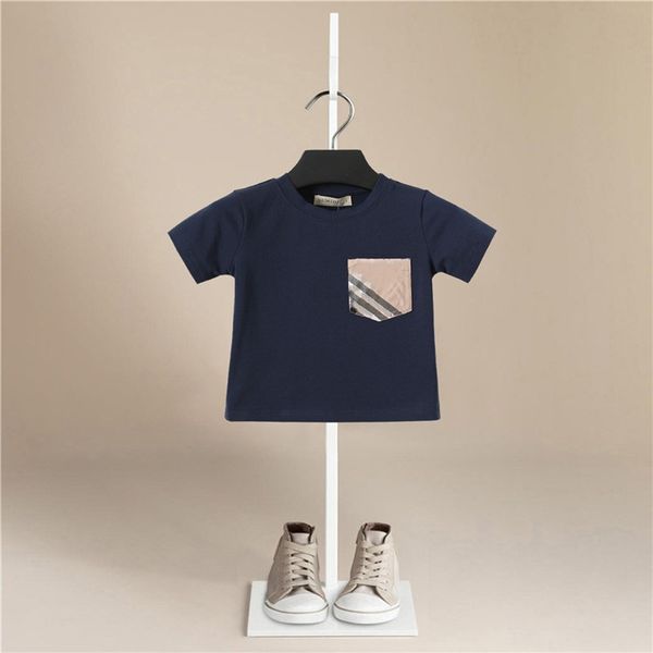 

2020 нового лето мальчиков футболка мода полосы дети футболка для мальчика хлопка с коротким рукавом для младенцев девочек майки детской оде, Blue