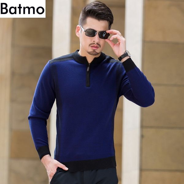 

batmo 2018 new arrival autumn&winter navy blue casual sweater men,men's casual sweaters plus-size -8xl 9886, White;black