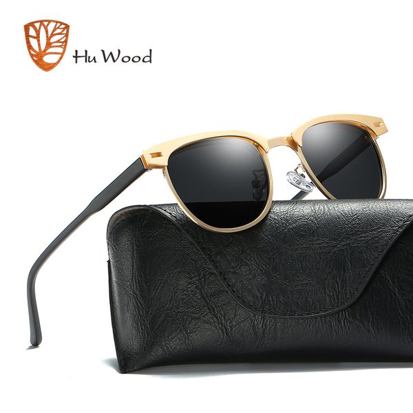 

hu wood polarized sunglasses men vintage plastic glasses fashion sunglass women brand masculino gr0911, White;black
