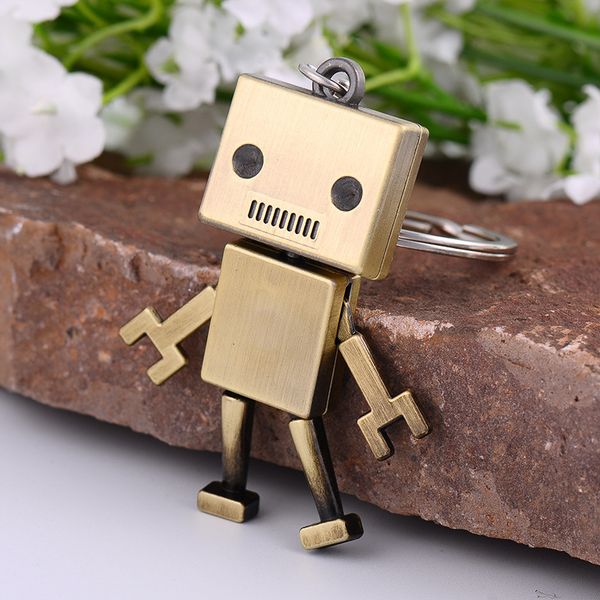 

designer men children accessory cute alloy robot keychain creative jewelry keyrings car key chains kids adults chaveiro birthday present, Silver