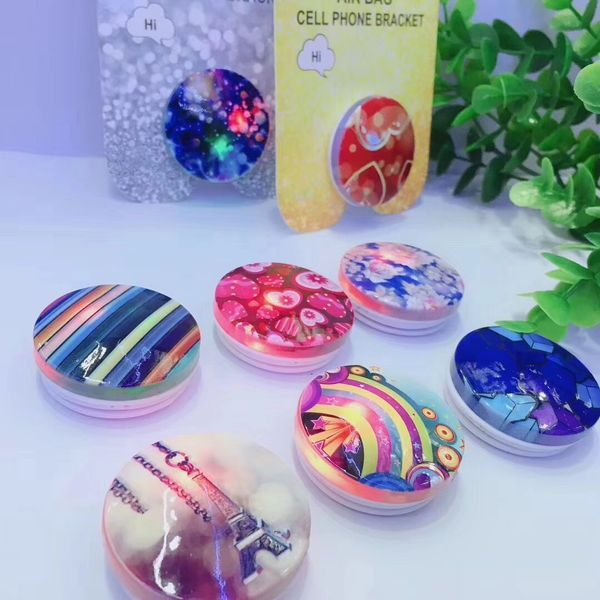 

Univer al led epoxy grip round ring lazy phone holder bracket tand with opp bag luminou 3m glue 360 degree rotation ocket airbag bracket