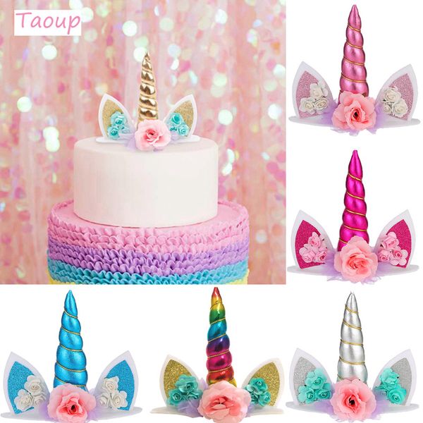 Unicorn Party Supplies Bolo Topper Acessório Festa de aniversário Decor