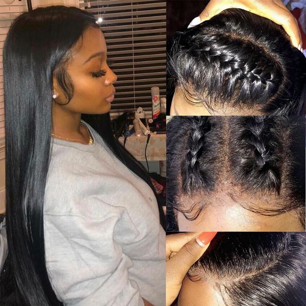 

13x4 remy 180 density peruvian straight lace wig glueless lace front human hair wigs pre plucked for women black wonder girl