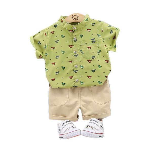 

новый летний ребенок мальчик одежда костюм дети мода мультфильм футболки шорты 2шт/устанавливает малыш хлопка свободного покроя одежда дети, White