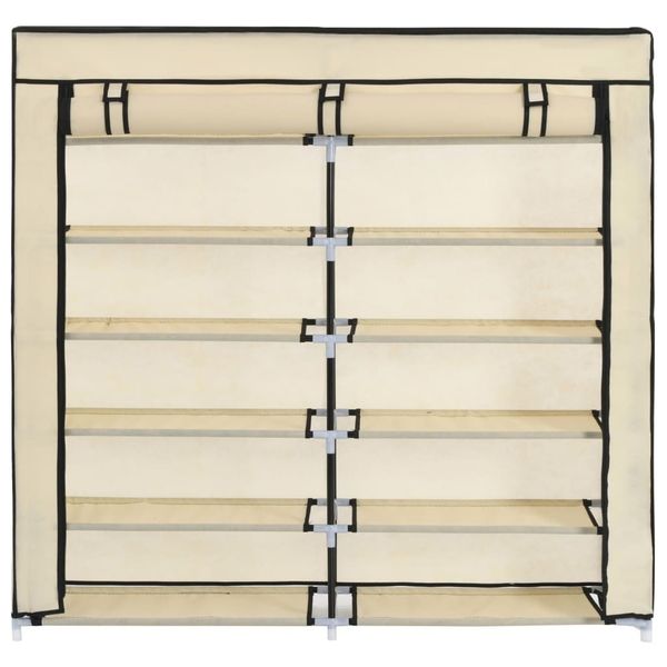 

shoe cabinet with cream fabric cover 115x28x110 cm garden sets
