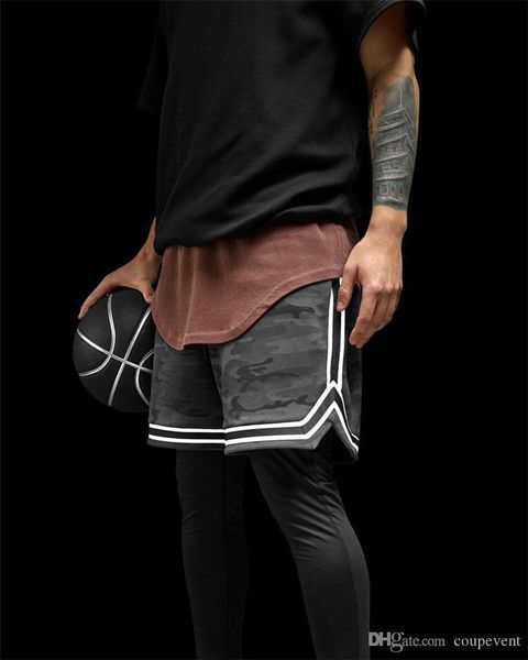 

mens fitness sports basketball shorts breathable camouflage color mens short pants casual loose quick drying male shorts, White;black