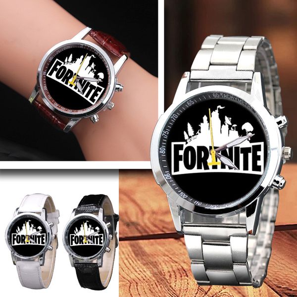 

Игра Fortnite мультфильм часы 10 шт./лот подросток мода наручные часы 2019 новый кожаный
