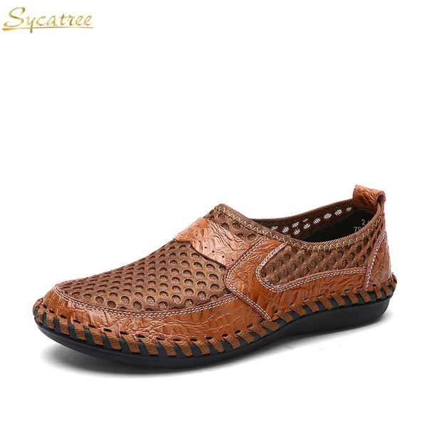 

sycatree 2019 new summer breathable sandals for men gladiator sandals leather casual shoes men sapatos para hombre, Black