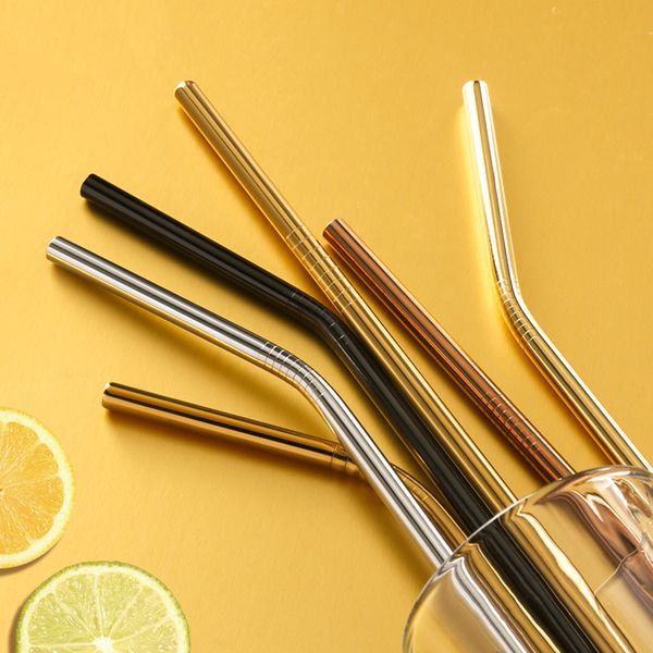 

metal straws reusable straws stainless steel straight drinking straw beer fruit juice drink dining bar kitchen tool ing