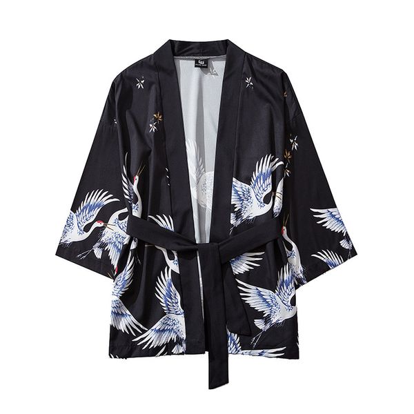 

men's shirts camisa japanese kimono cardigan five point sleeves kimono shirt mens and womens male blouse camisa masculina, White;black