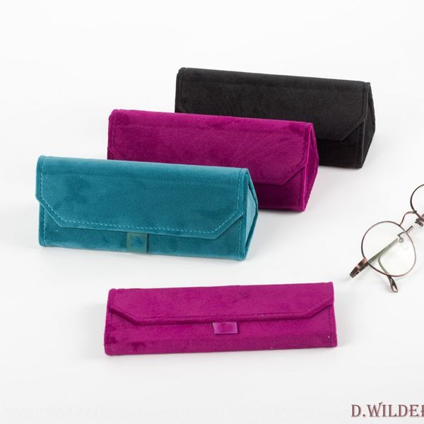 

velvet portable artistic storage sunglasses creative triangular folding sunglasses box wake-up storage box