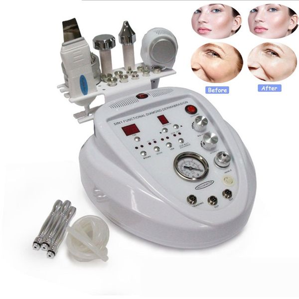 

5 in1 diamond peeling dermabrasion skin scrubber microcurrent face lift machine facial care salon equipment for personal, Black;white