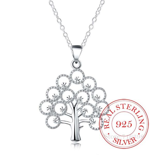 

2020 vintage crystal christmas tree charm statement pendant necklace for women 925 sterling silver fine jewelry accessory