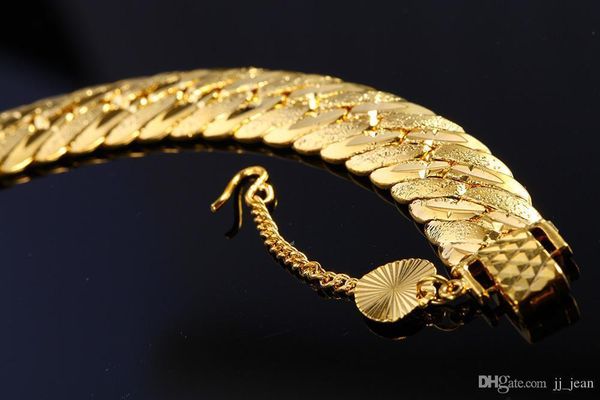 

24k gold plated bracelets not fade snake link, chain men's fine jewelry direct selling fashion, Black