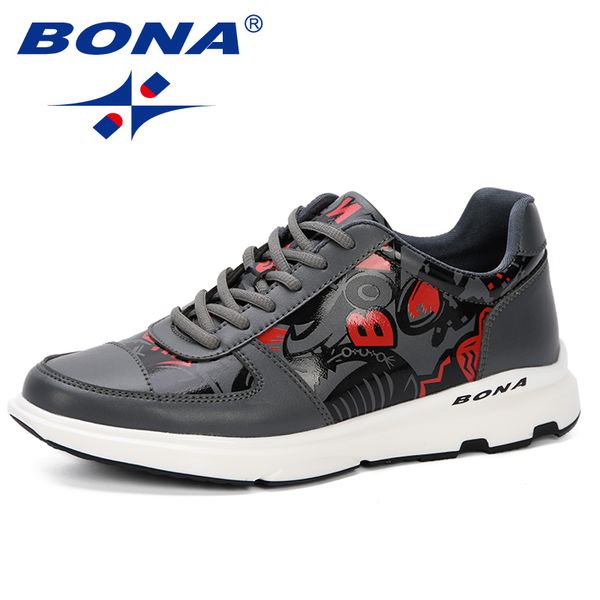 

bona 2019 new spring autumn men casual shoes cartoon animation men microfiber shoes loafers lace-up comfortable men flat shoes, Black