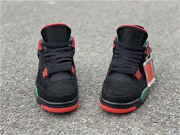 

2019 release 4 iv nrg black pizzeria for mens basketball shoes black red green suede aq3816-163 athletic sneakers size 40-47, White;red