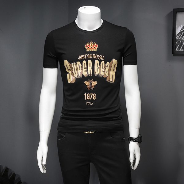 

мужская 2020 роскошная дизайнерская футболка одежда летняя мода печать брендов коробка логотип футболки с короткими рукавами тройники черный, White;black