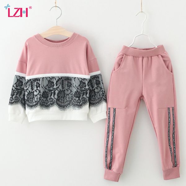 

lzh children clothing 2017 autumn winter girls clothes t-shirt+pant kids tracksuits christmas sport suit for girls clothing sets, White