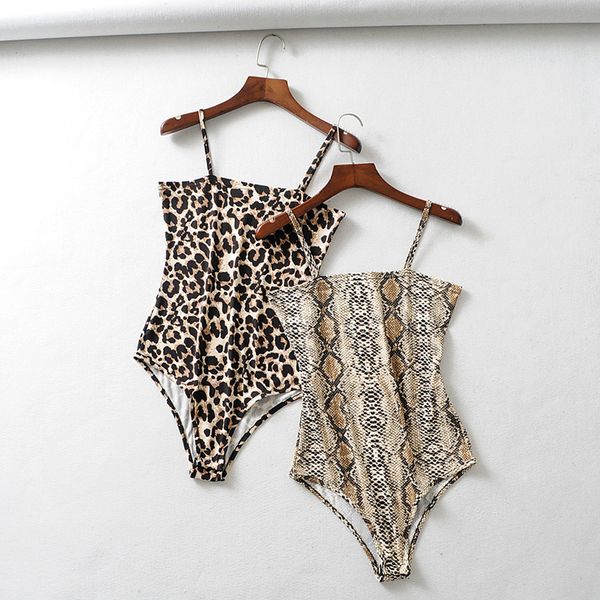 

women vintage leopard print bodysuits fashion sleeveless backless animal pattern playsuits casual body, White