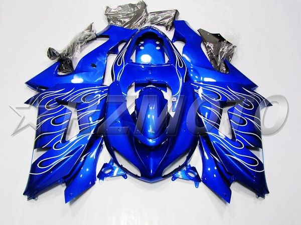 

4gifts new abs motorcycle fairings kit fit for kawasaki ninja zx-10r zx10r 2006 2007 06 07 10r blue white