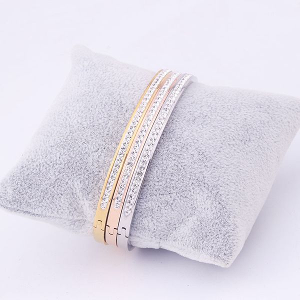 

sale 3 colors fashion jewelry titanium steel charm bracelet crystals from swarovskis for women wedding jewelry, Black