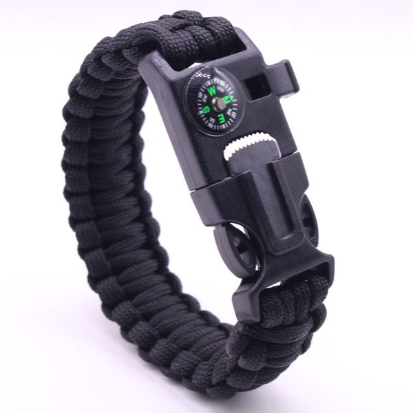 

survival bracelet paracord outdoor emergency bracelet professional fashion sports with compass fire starter emergency whistle knife buckle