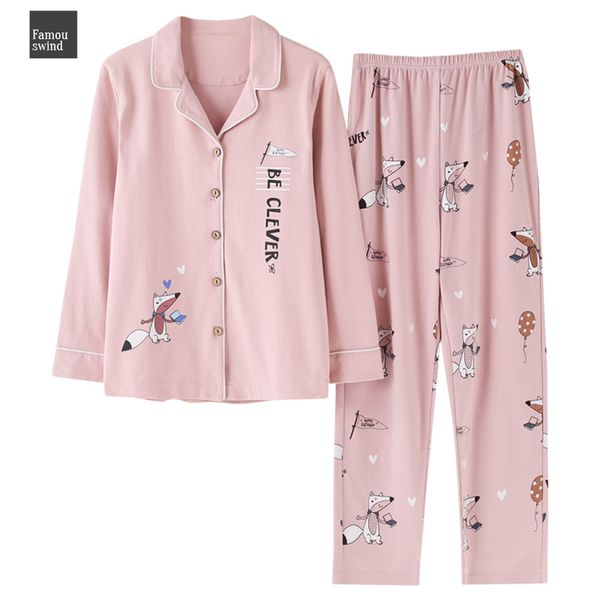 

наборы pajama наборы костюм весна розовый мультфильм fox женщин с длинным рукавом пижамы пижамы женщины подарков женский пижамы pijama mujer, Black;red