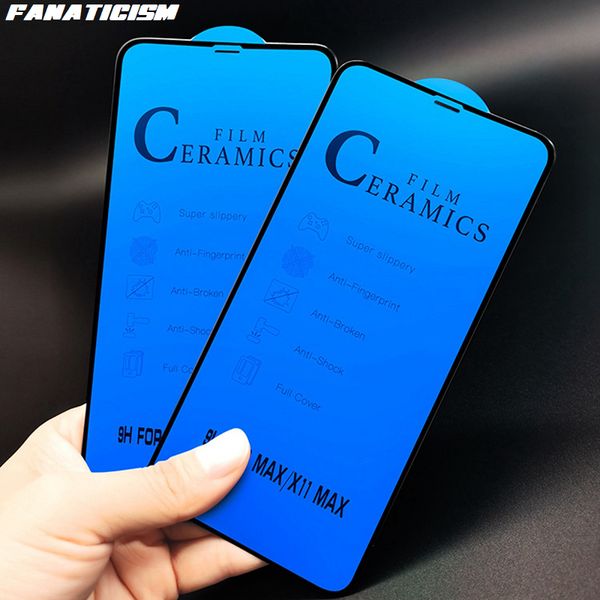 

soft full glue film for iphone xs max xr 8 7 6s plus ceramics protective glass for iphone 11 pro max screen glass